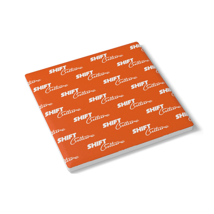 Script Ceramic Coaster - Orange