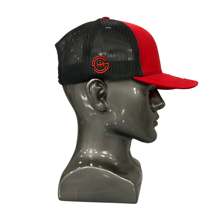 Dark Red (Front) and Black Mesh (back) Shift Culture Slight Curve(Hat)