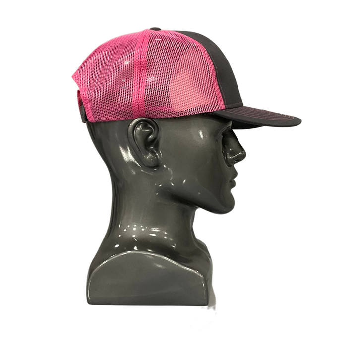 Grey (Front) and Pink Mesh (Back) Shift Culture Slight Curve(Hat)