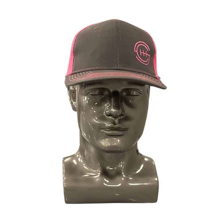 Grey (Front) and Pink Mesh (Back) Shift Culture Slight Curve(Hat)