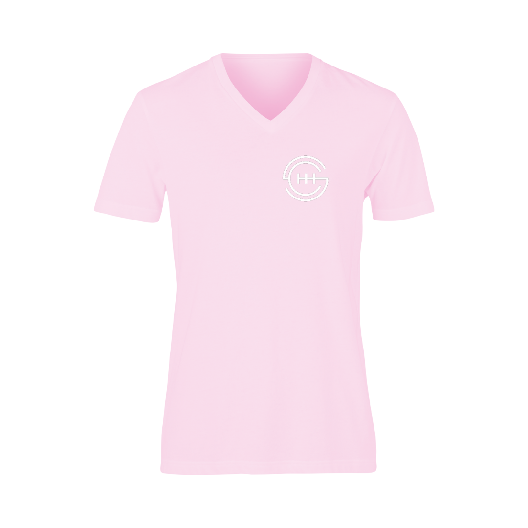 Women’s Classic SC Logo Short Sleeve V-Neck T-Shirt – Light Pink (Youth)+Shift Culture Giveaway
