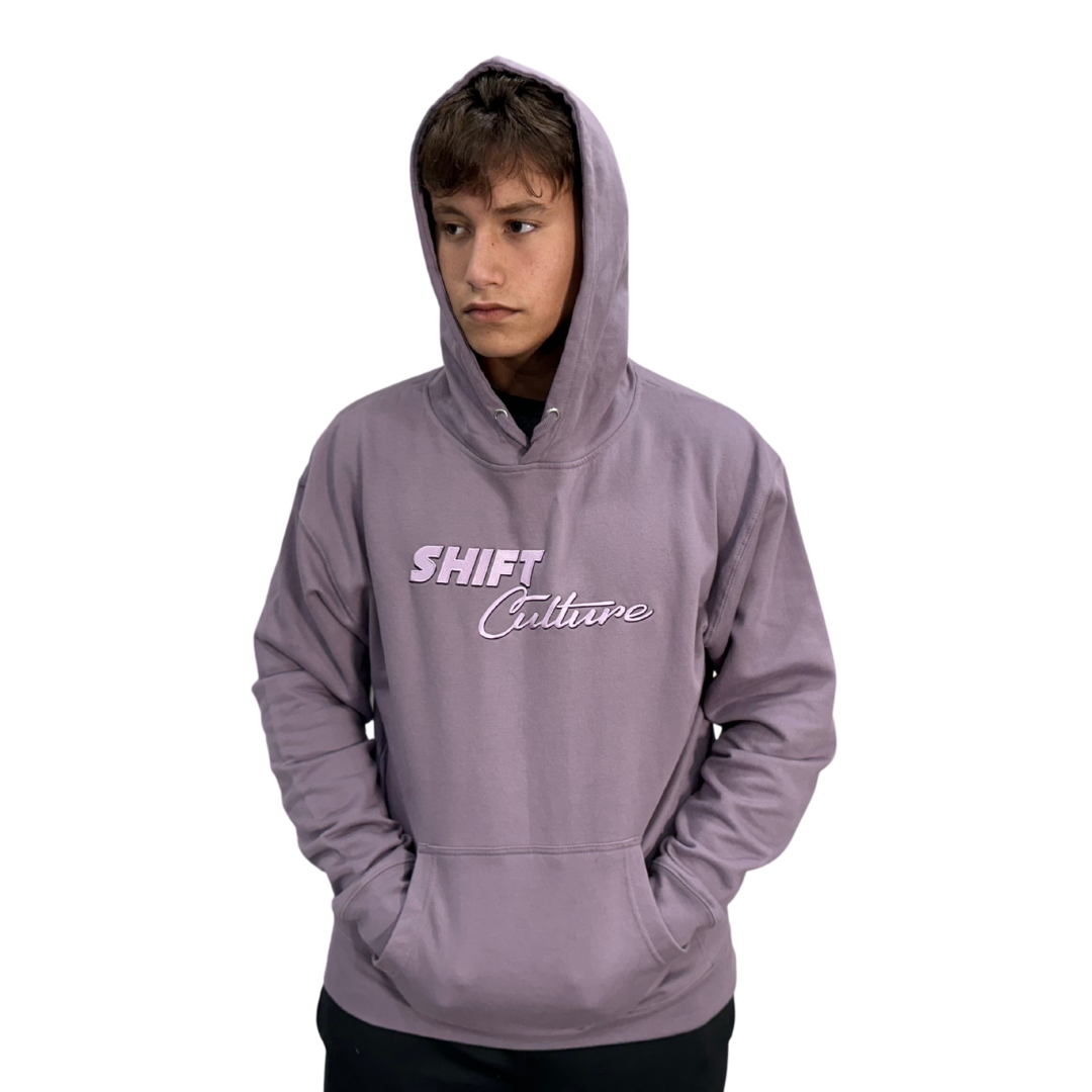 Shift Culture light purple hoodie