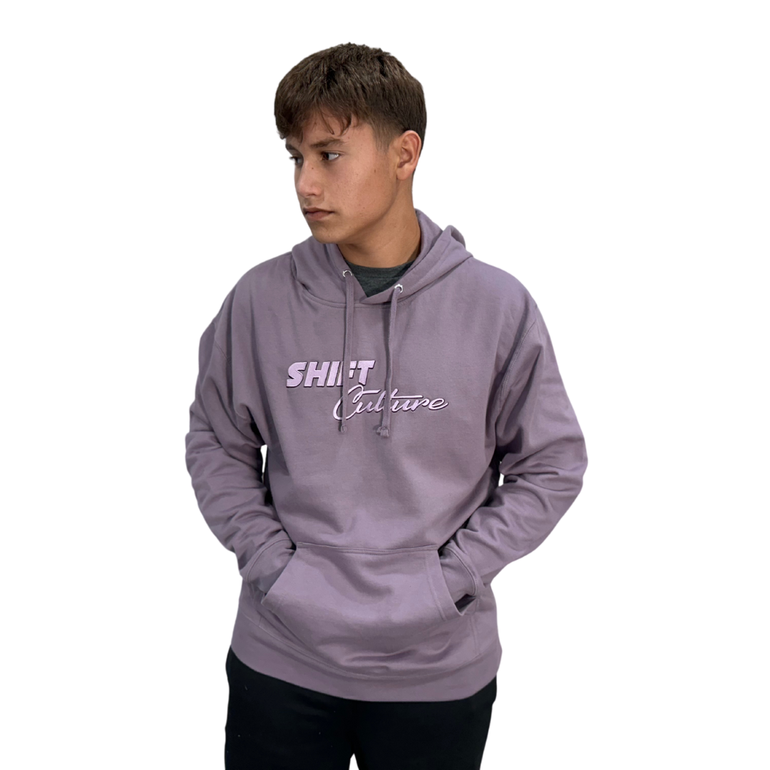 Shift Culture light purple hoodie