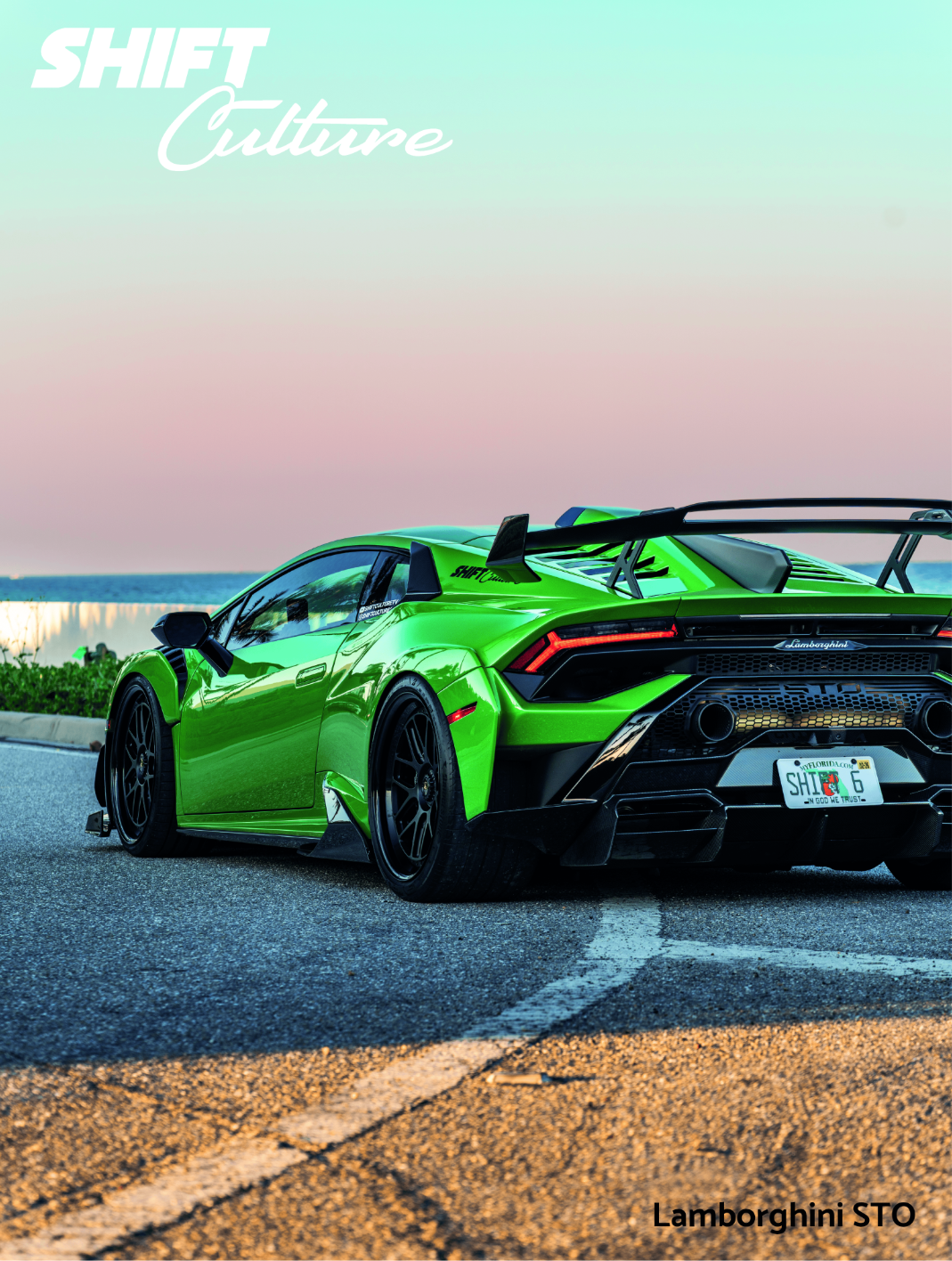 Lamborghini Huracán STO Rear Profile - Shift Culture Poster + Giveaway Entry
