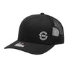 Shift Culture all-black mesh back hat with white SC gear logo embroidered on front panel and Richardson 112 tag on visor